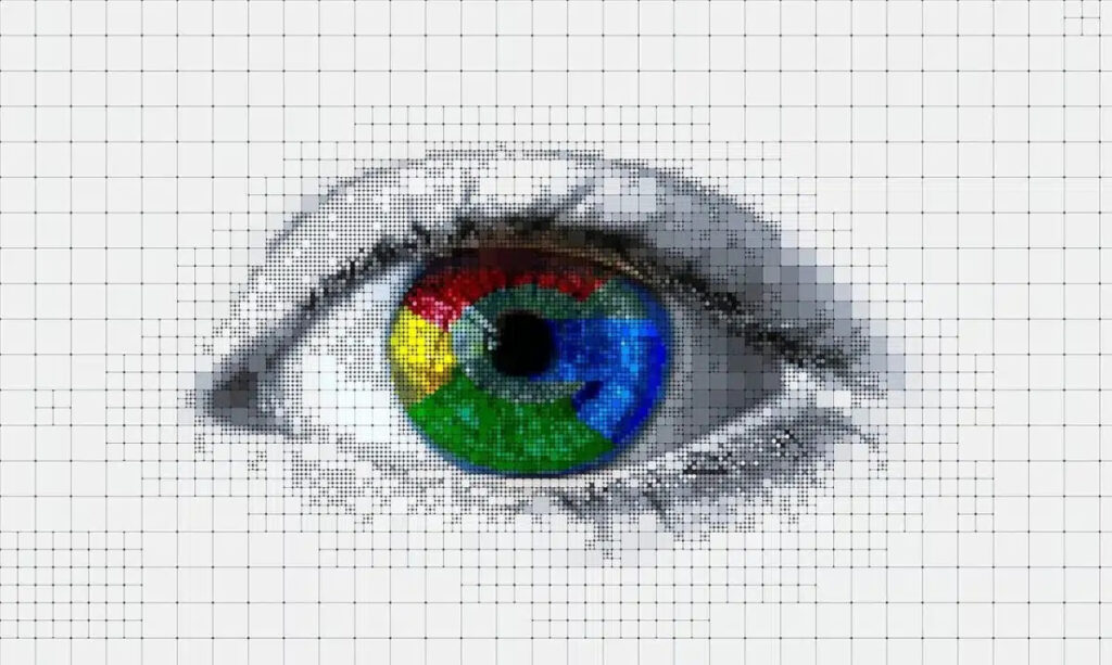 ピクセル化されたスタイルで描かれた人間の目